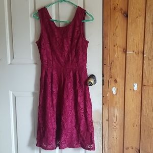 Red lace dress